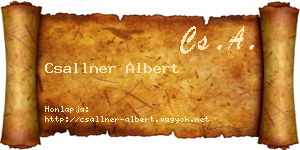 Csallner Albert névjegykártya