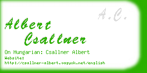 albert csallner business card